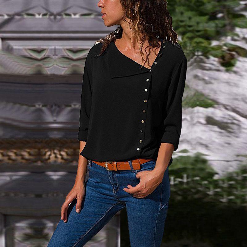 Alina® | Long-Sleeved Shirt With A Slanted Collar - Image 4