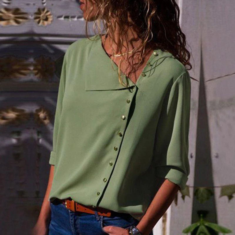 Alina® | Long-Sleeved Shirt With A Slanted Collar - Image 5