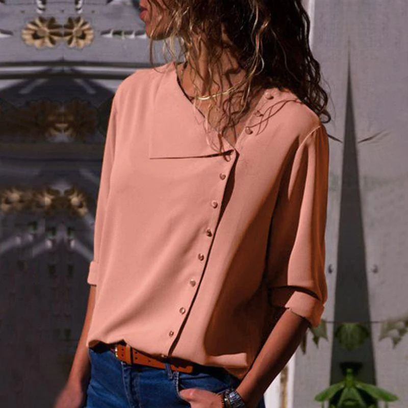 Alina® | Long-Sleeved Shirt With A Slanted Collar - Image 6
