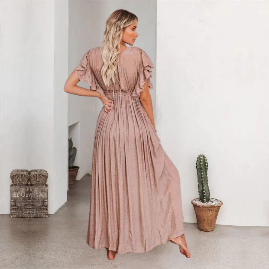 Alina® | Taupe Maxi Boho Dress - Image 2