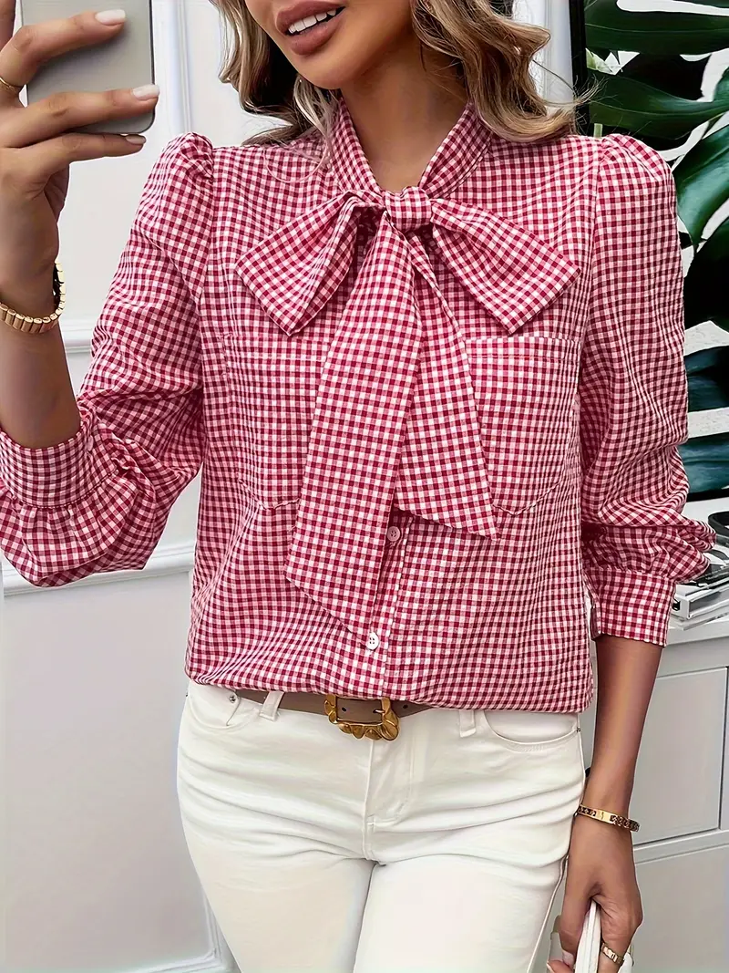 Allegra® | Cotton Blouse With Bow Tie - Image 12