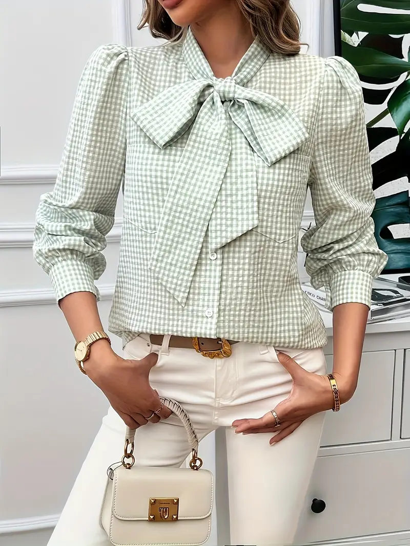 Allegra® | Cotton Blouse With Bow Tie - Image 14