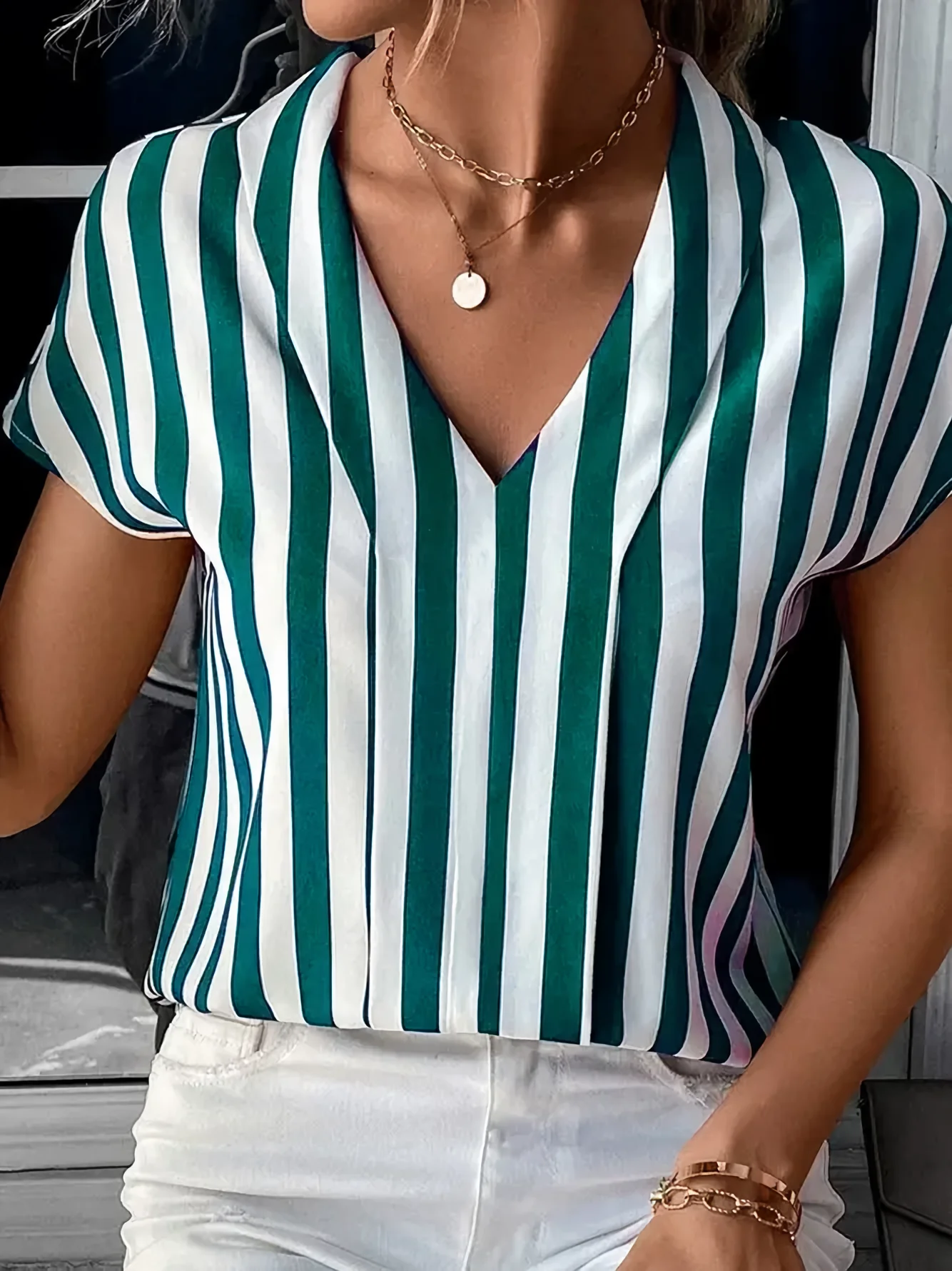 Altea® | Striped V-Neck Blouse - Image 4