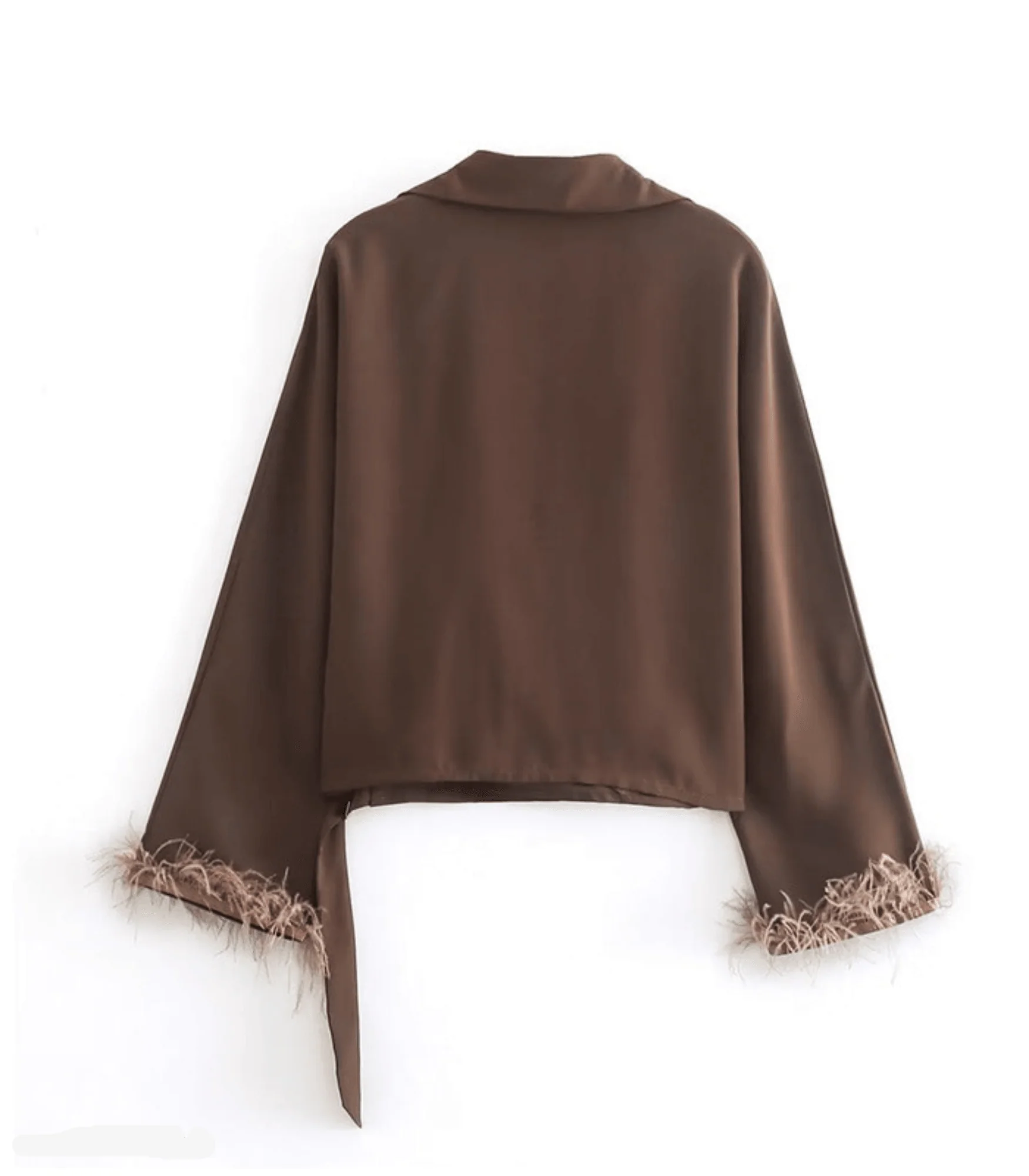 Amada® | Elegant Satin Wrap Blouse - Image 3