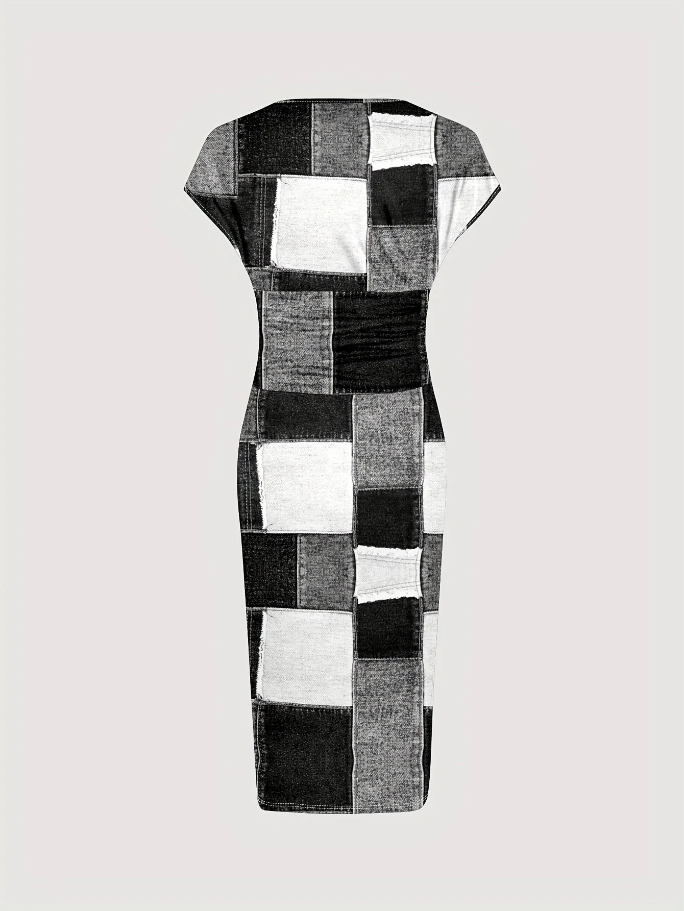 Amalia® | Elegant Patchwork Dress With V-Neck - Image 10
