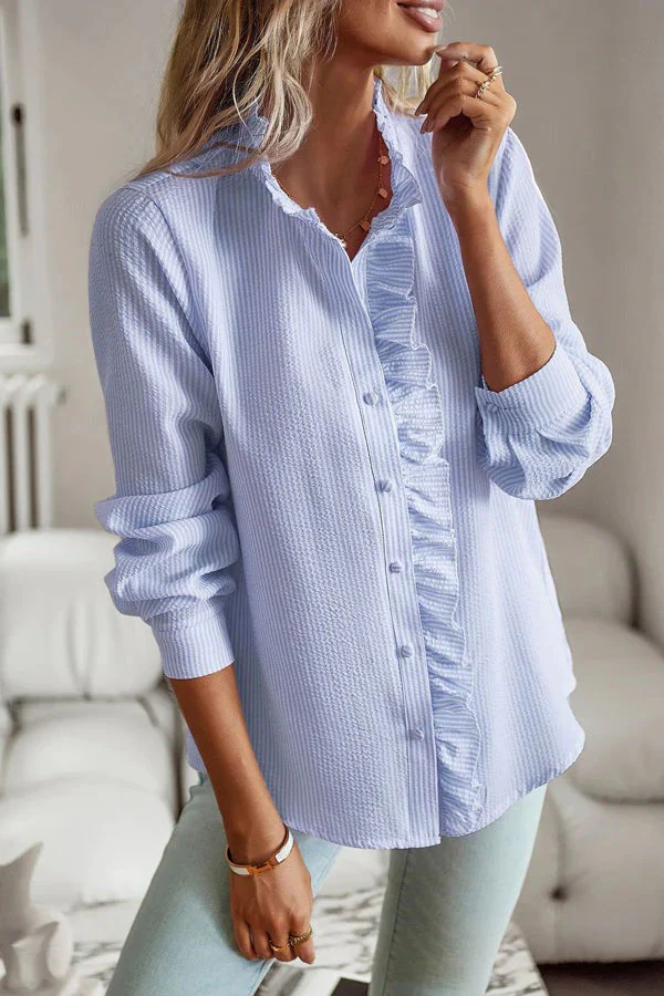 Amalric® | Women'S Ruffle Blouse Stripes - Image 5