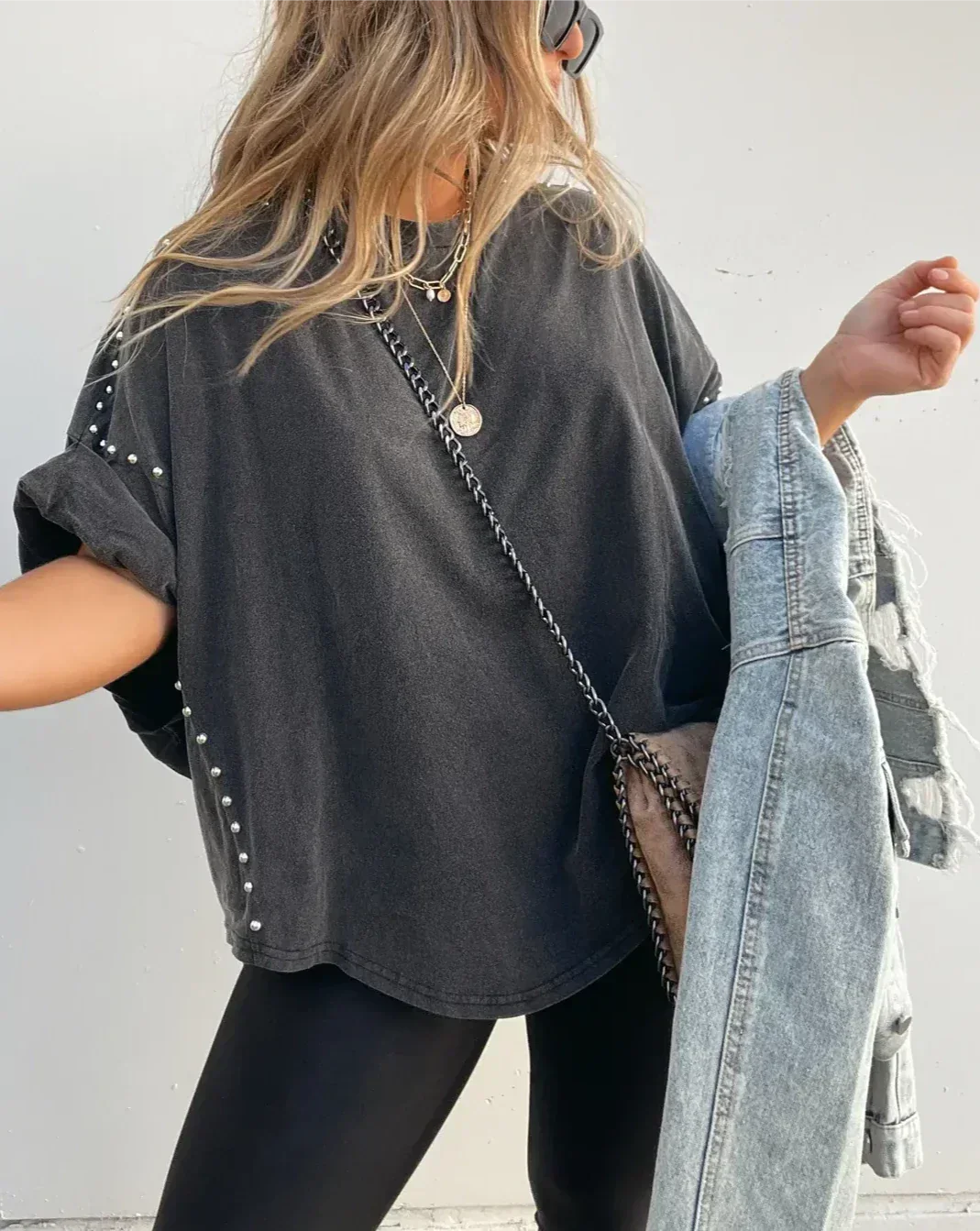 Amayrani® | Oversized T-Shirt With Studs - Image 5