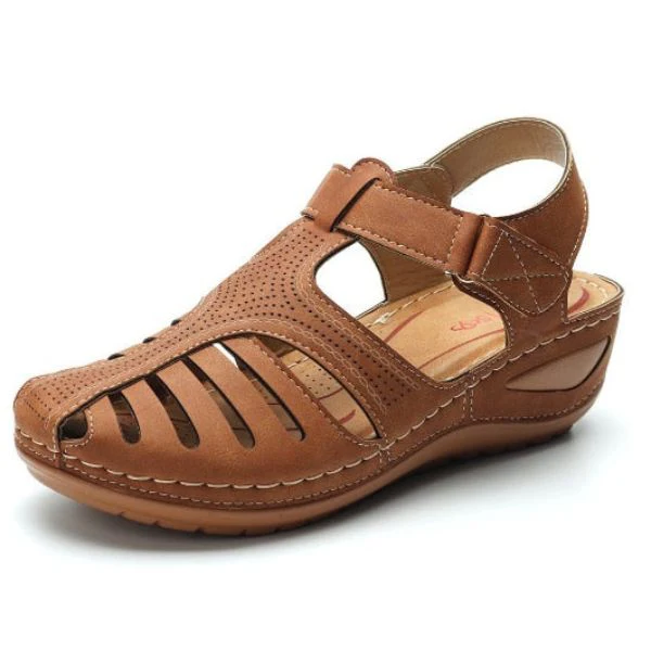Ambar® | Vintage Style Leather Orthopedic Sandals - Image 2