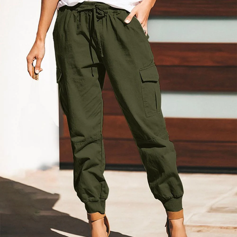 Amelia® | Straight Cargo Pants With Drawstring