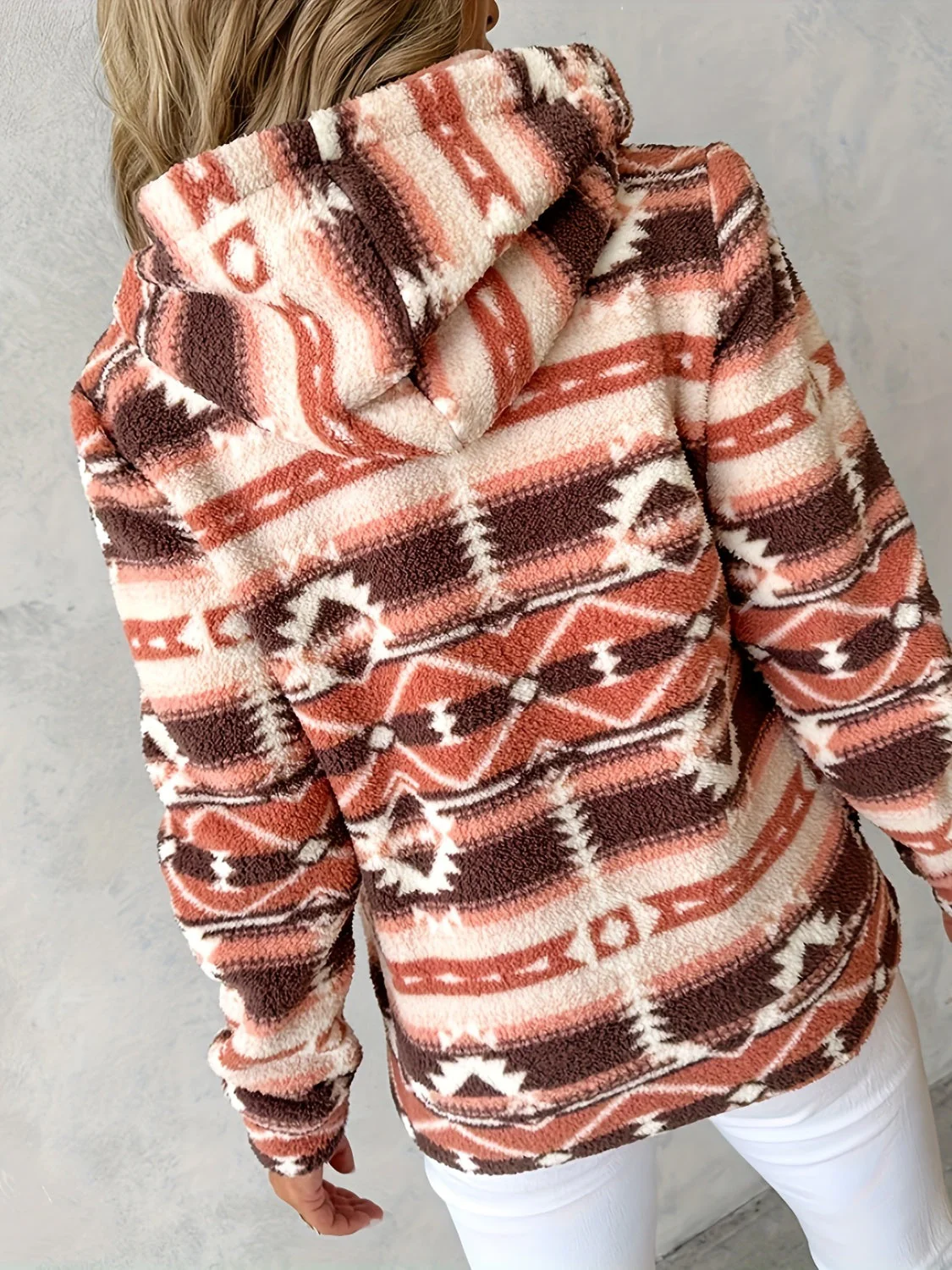Amelie | Long sleeve hooded jacket with geometric zip - Image 3