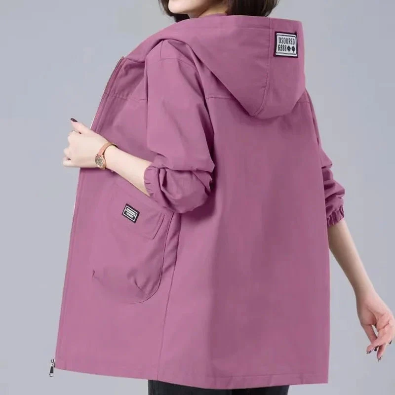 Amelie | Long spring jacket with hood - Image 5