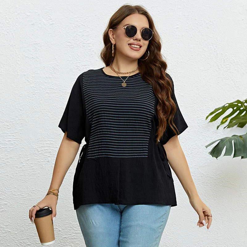 Amira® | Knot Artwork Striped T-Shirt - Image 2