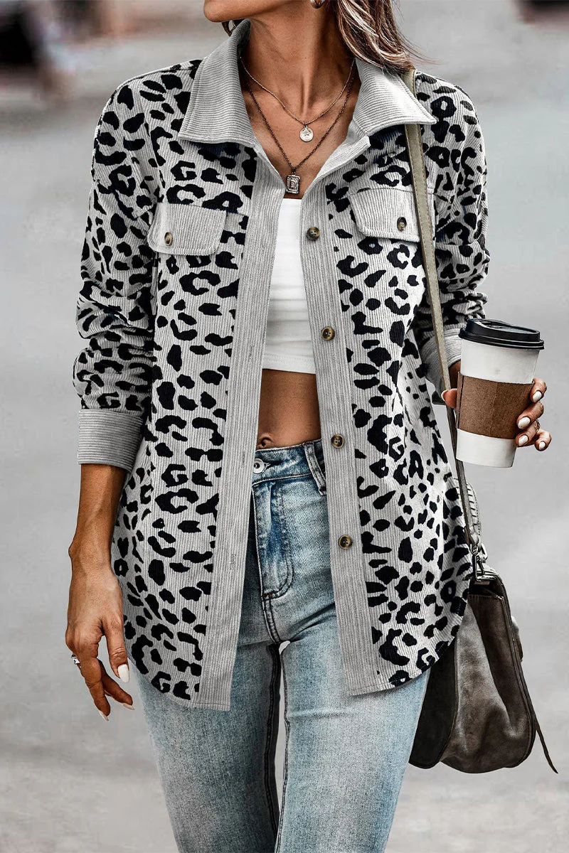 Amparo | Casual tops with cute leopard pocket turn-down collar - Image 15