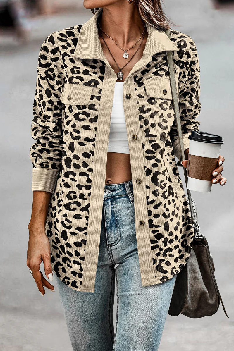 Amparo | Casual tops with cute leopard pocket turn-down collar - Image 2