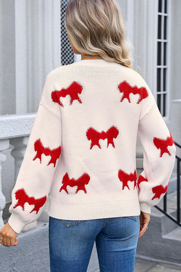 Amparo | Elegant women's sweater with bow detail and crew neck - Image 3