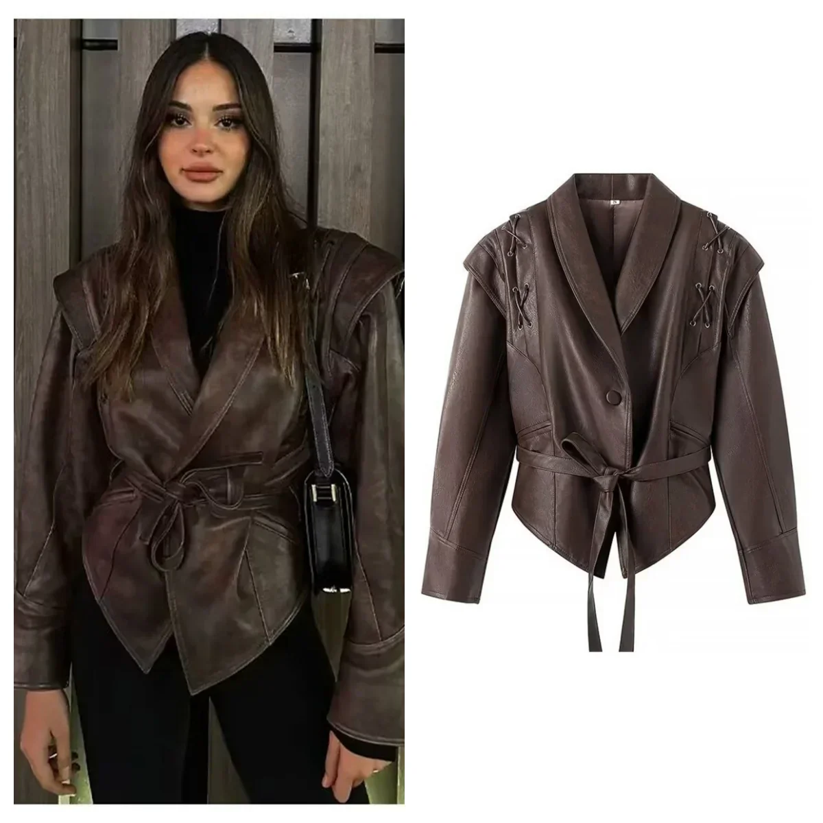 Amparo | Women's leather jacket for fashion street - Image 3