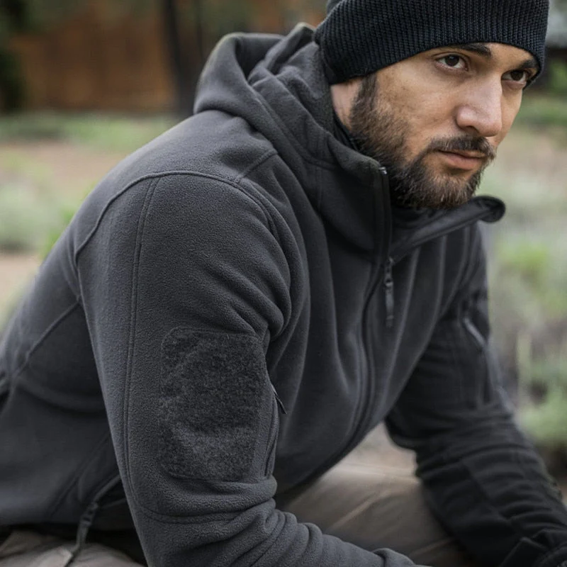 Ana | Men's military style jacket with hood for sports - Image 2