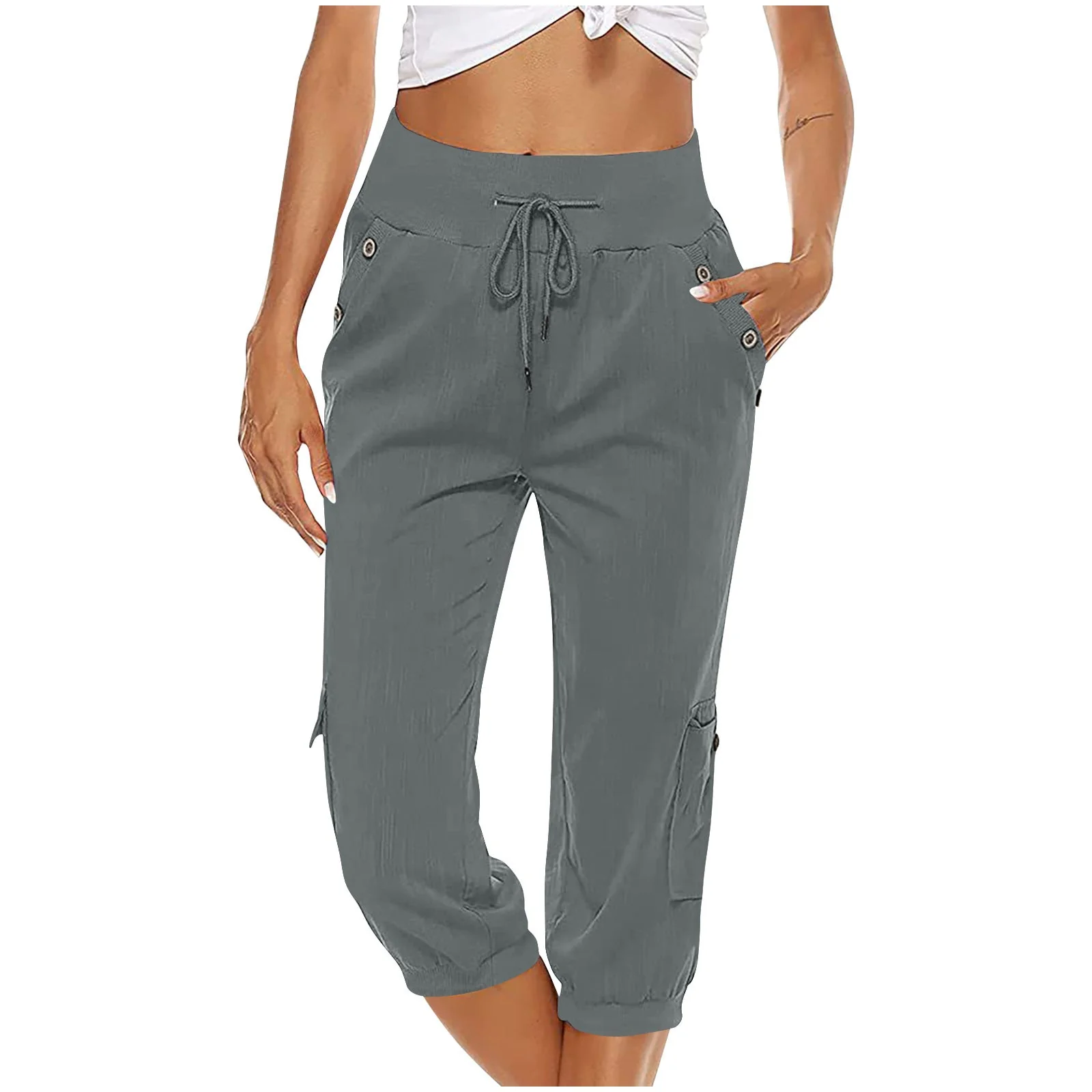 Ana® | Straight Trousers With Elastic Waist And Drawstring - Image 3