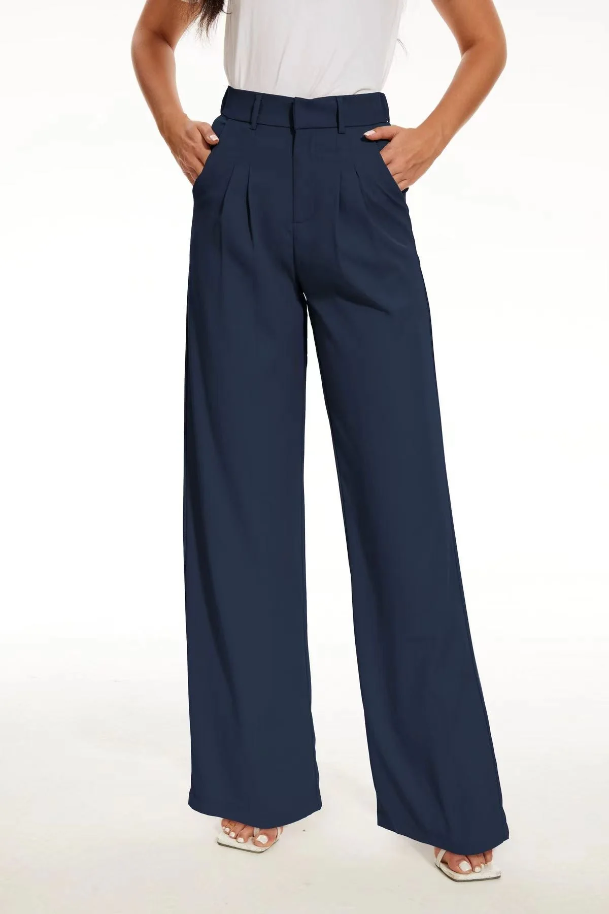 Ana® | Waffle Fabric Wide Leg Trousers - Image 8