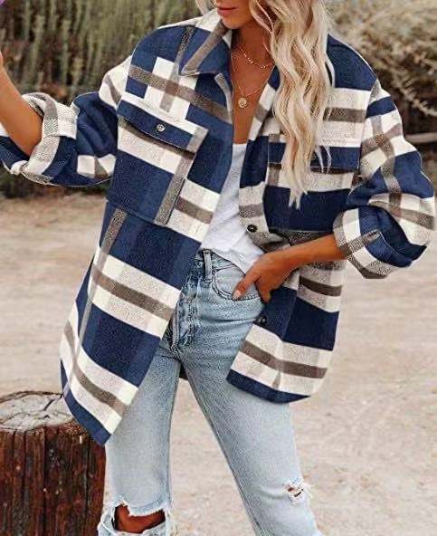 Analia® | Rustic checked women's overshirt - Image 3