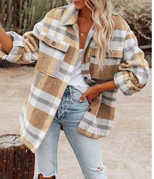 Analia® | Rustic checked women's overshirt - Image 5