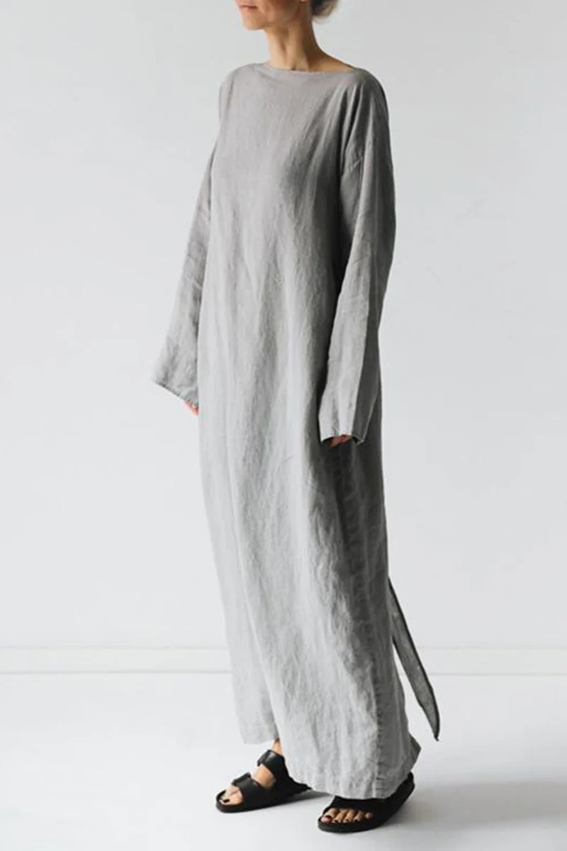 Anastasia | Casual dresses with fixed frenulum O-neck and one-tier skirt - Image 3