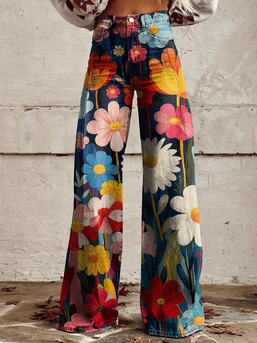 Anastasia® | Women'S Floral Wide Leg Trousers