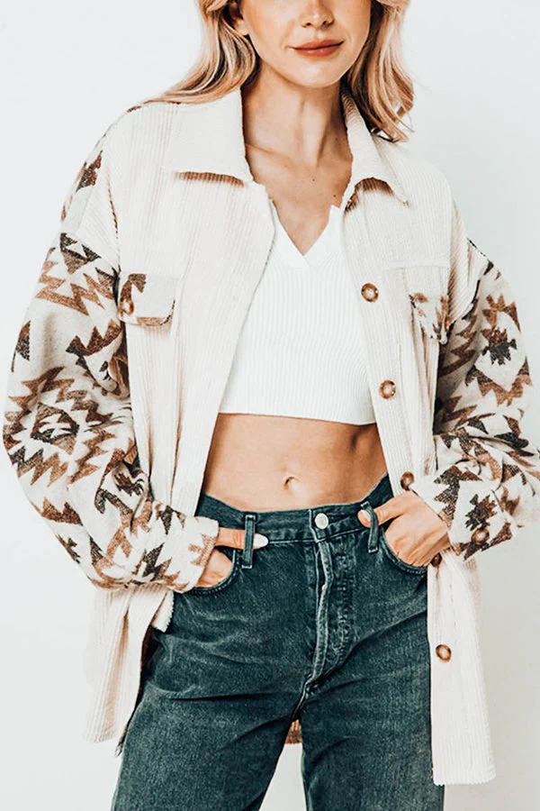 Andrea | Aztec-inspired corduroy winter coat for women. - Image 4