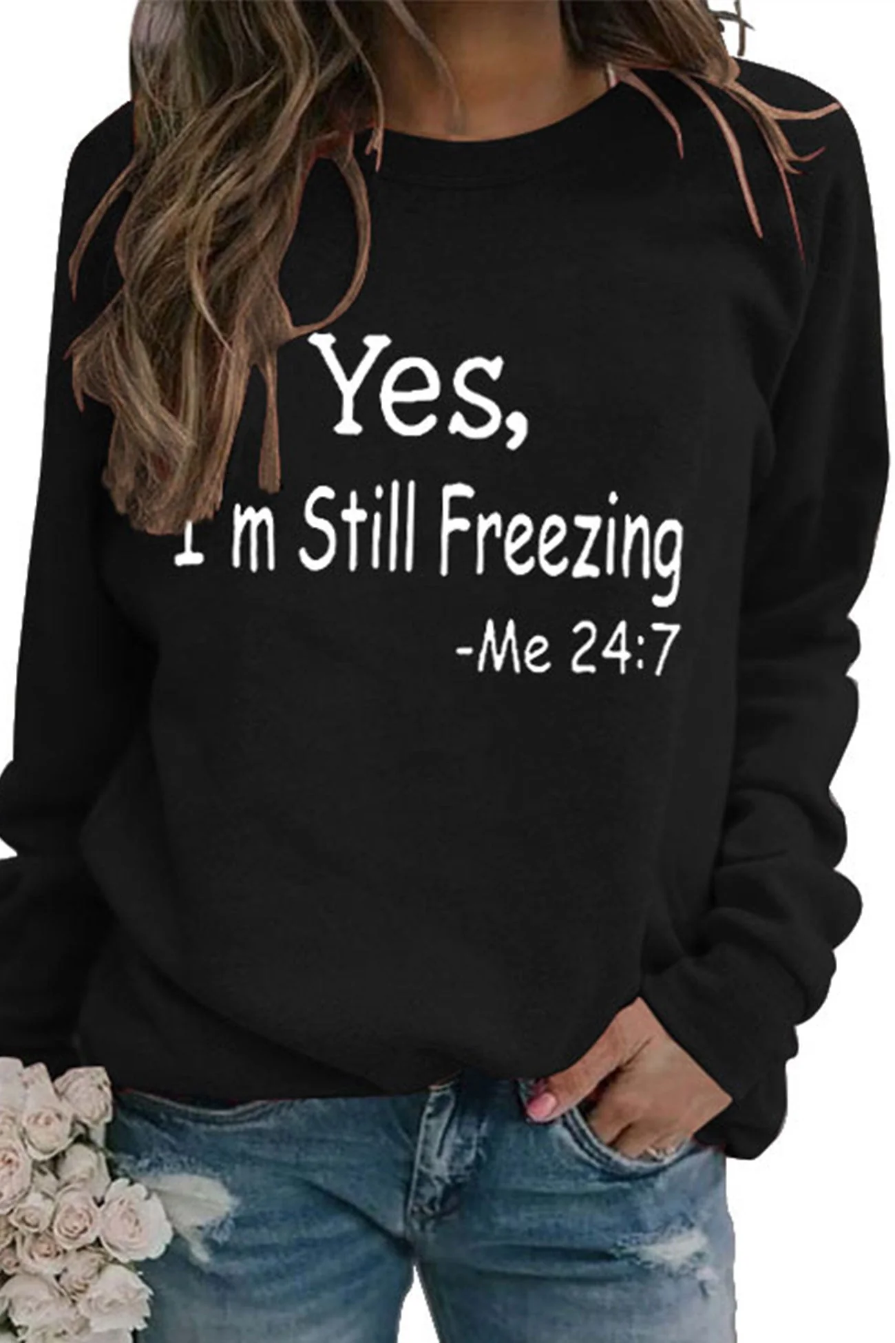 Andrea | I'm Still Freezing printed sweatshirt. - Image 3
