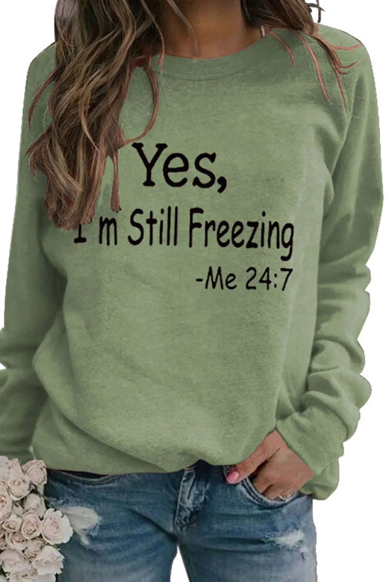 Andrea | I'm Still Freezing printed sweatshirt. - Image 4