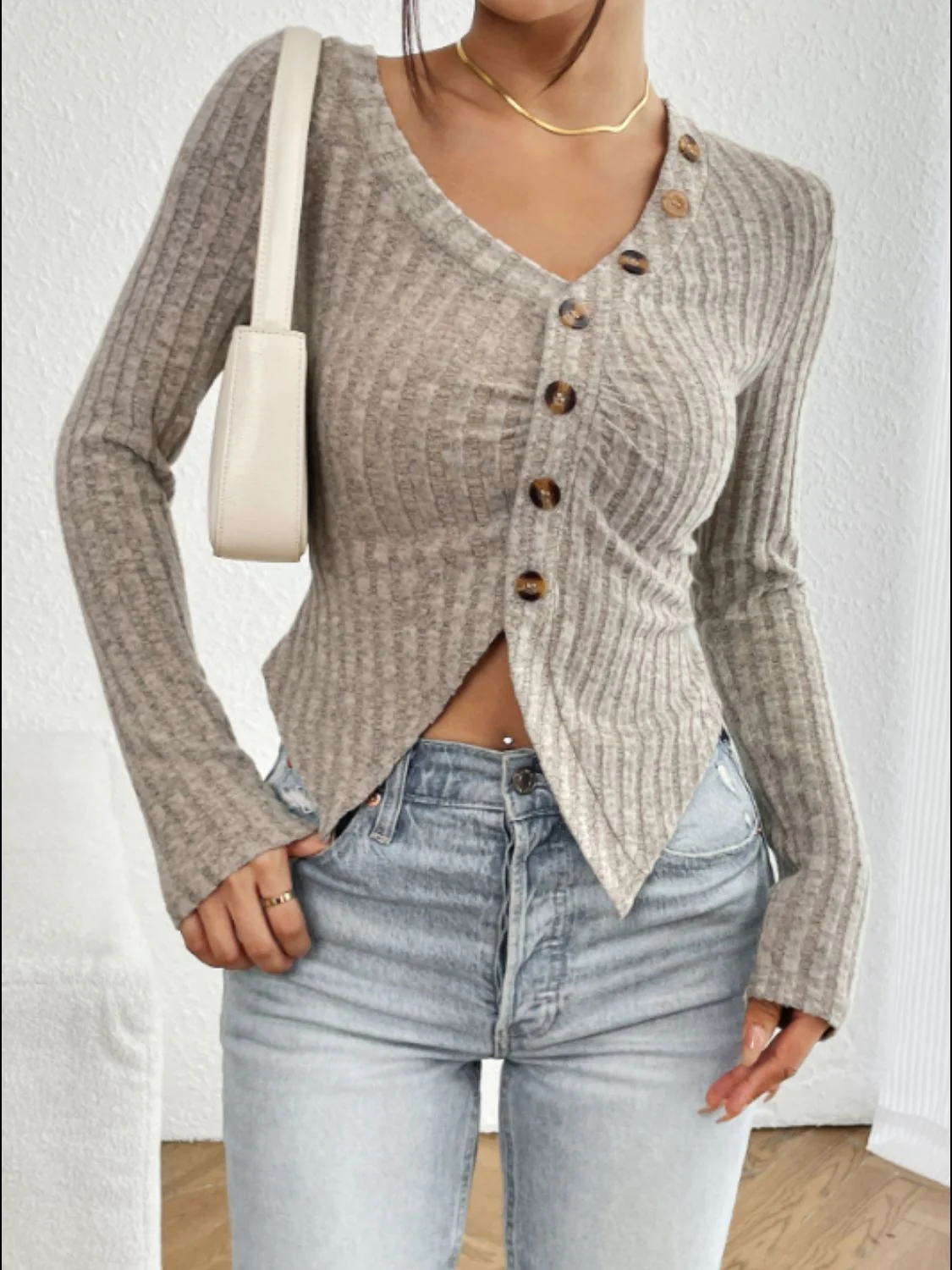 Andrea | Long sleeve V-neck t-shirt - Image 5