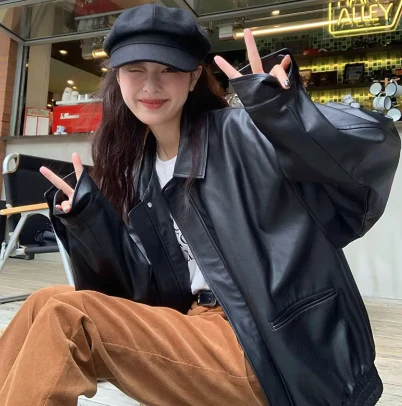 Andrea | Streetwear leather jacket for women - Image 3