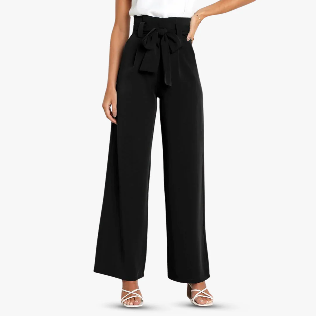 Andrea® | Wide women's trousers with tie belt - Image 11