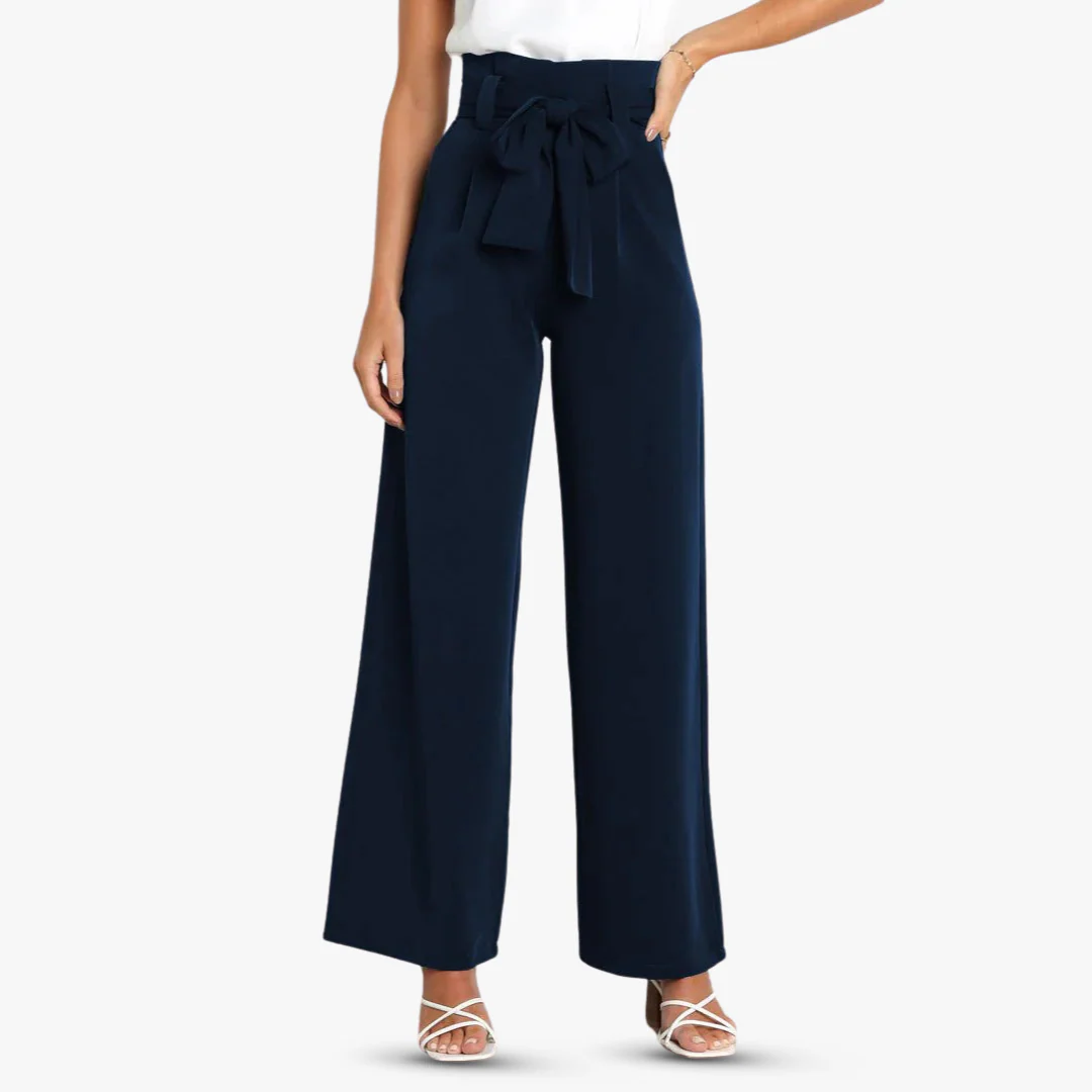Andrea® | Wide women's trousers with tie belt - Image 12