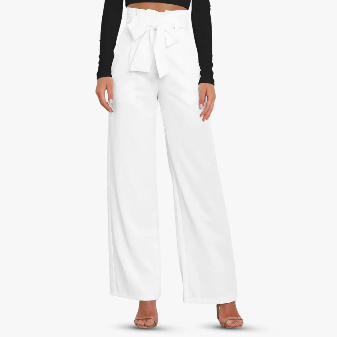 Andrea® | Wide women's trousers with tie belt - Image 15