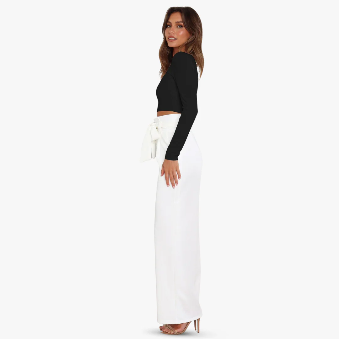 Andrea® | Wide women's trousers with tie belt - Image 6