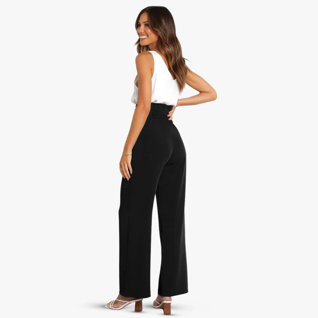 Andrea® | Wide women's trousers with tie belt - Image 8