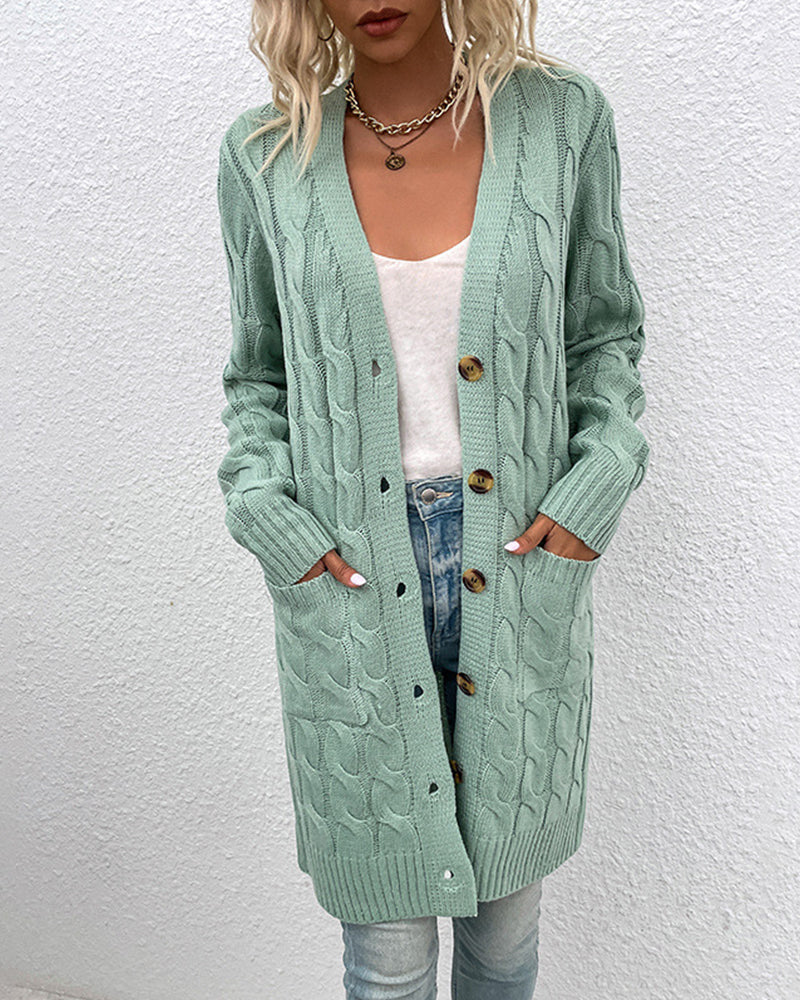 Anemone | Long sleeve cardigan in solid color - Image 2