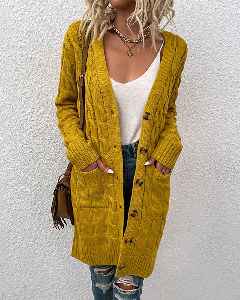 Anemone | Long sleeve cardigan in solid color - Image 3