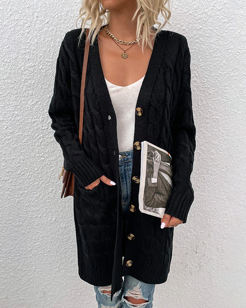 Anemone | Long sleeve cardigan in solid color - Image 4