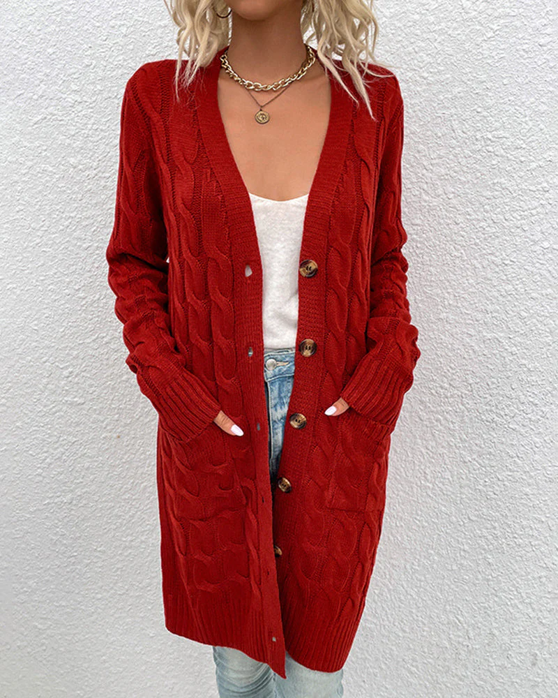 Anemone | Long sleeve cardigan in solid color - Image 7