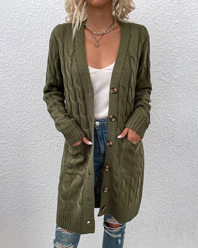 Anemone | Long sleeve cardigan in solid color - Image 8