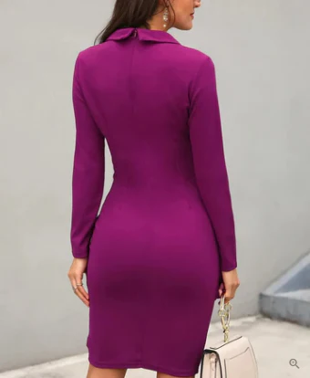 Ángela® | Elegant Cocktail Dress With Buttons - Image 2
