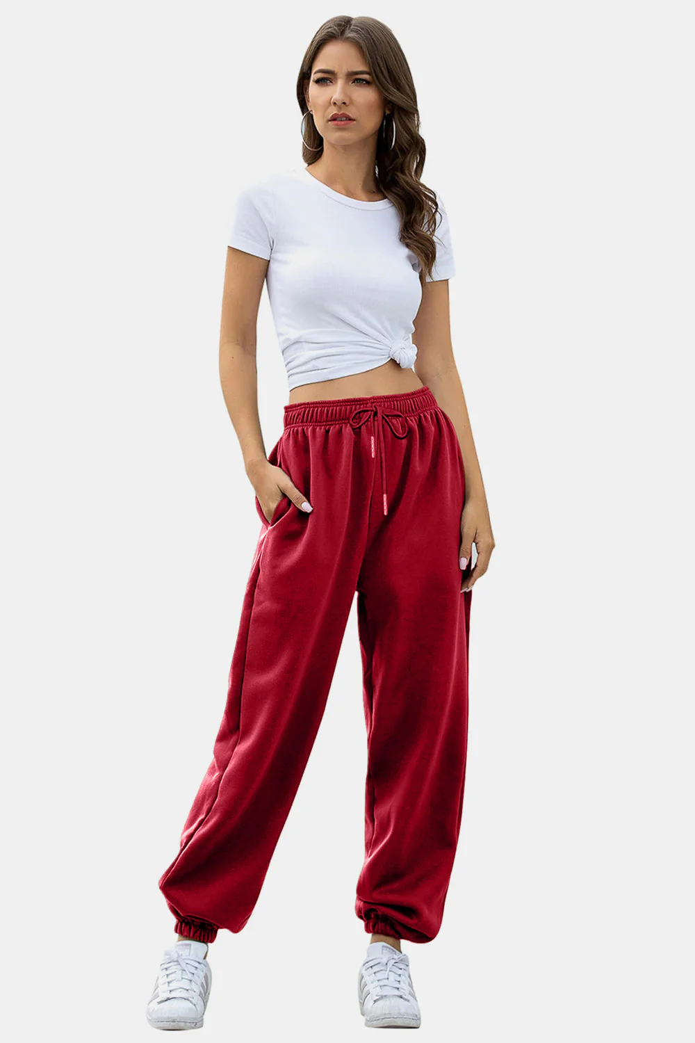 Angela | Jogging pants with elastic waistband and pockets - Image 15