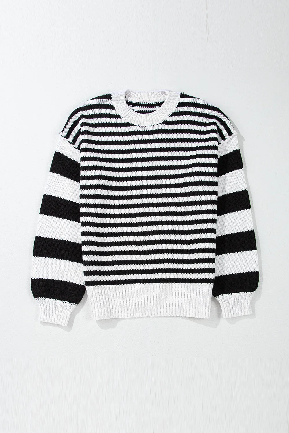 Angela | Striped long-sleeved sweater with a crew neck - Image 2