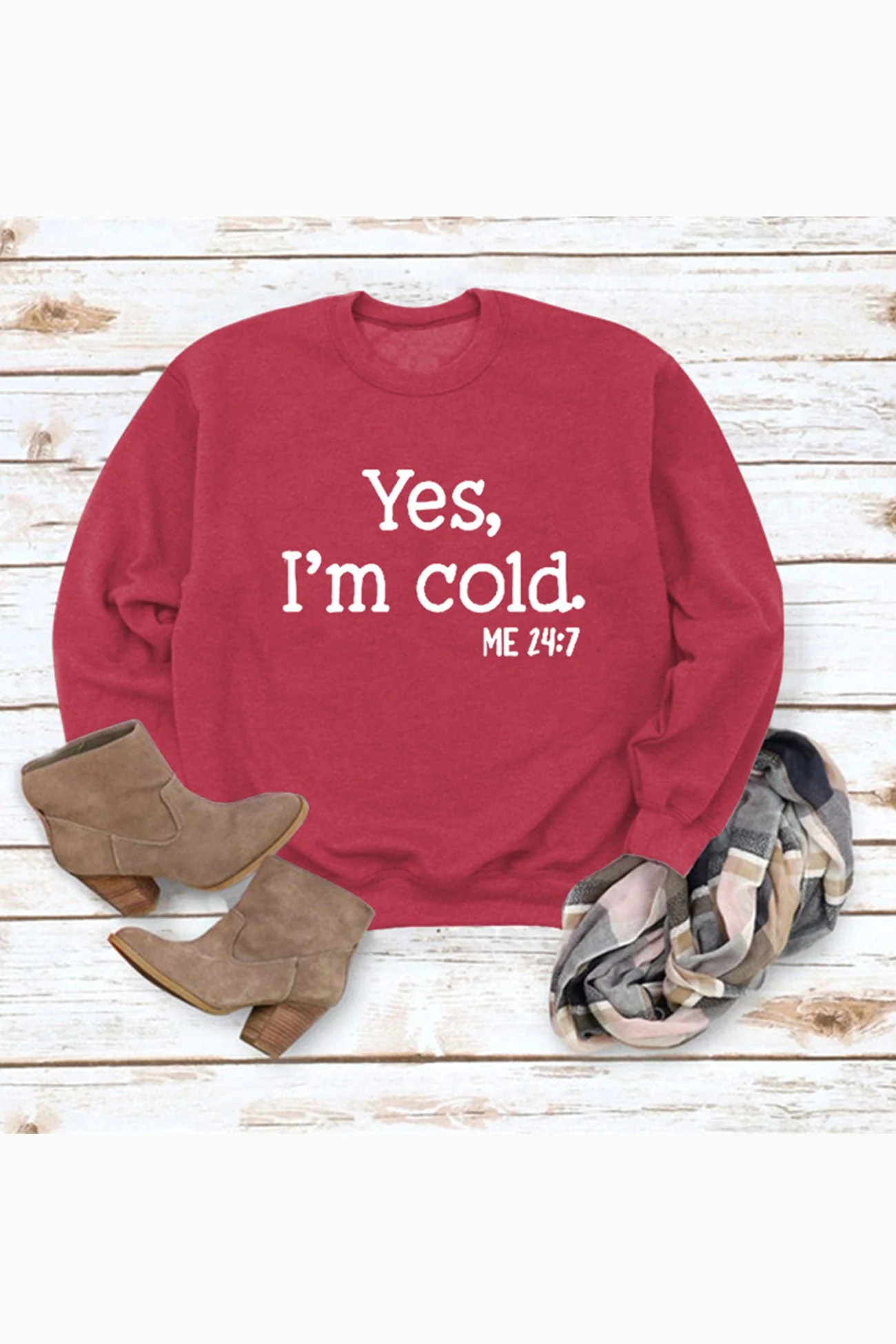 Angela | Sweatshirt with “I'm Cold” letter print - Image 9