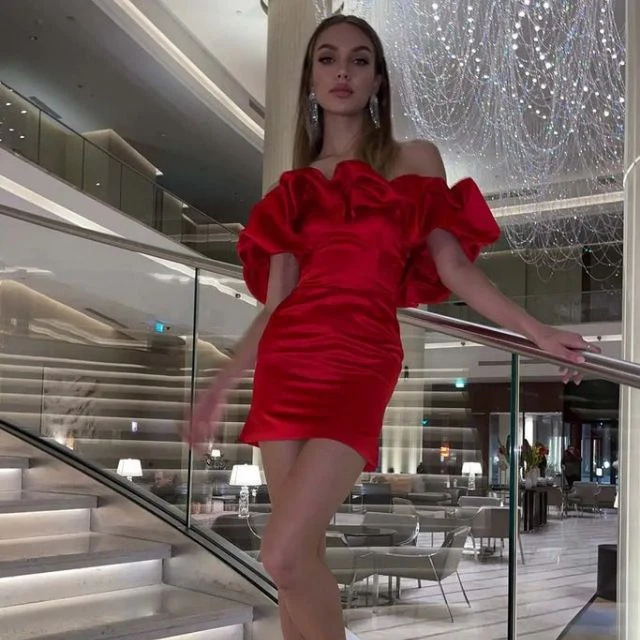 Angeles® | Off-The-Shoulder Cocktail Dress With Ruffle Detail - Image 8