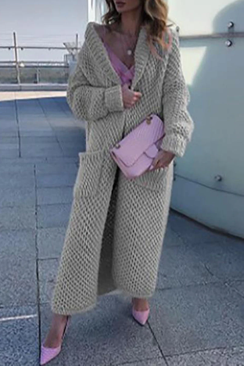 Angelica | Elegant, plain-colored sweater with a cardigan collar - Image 4
