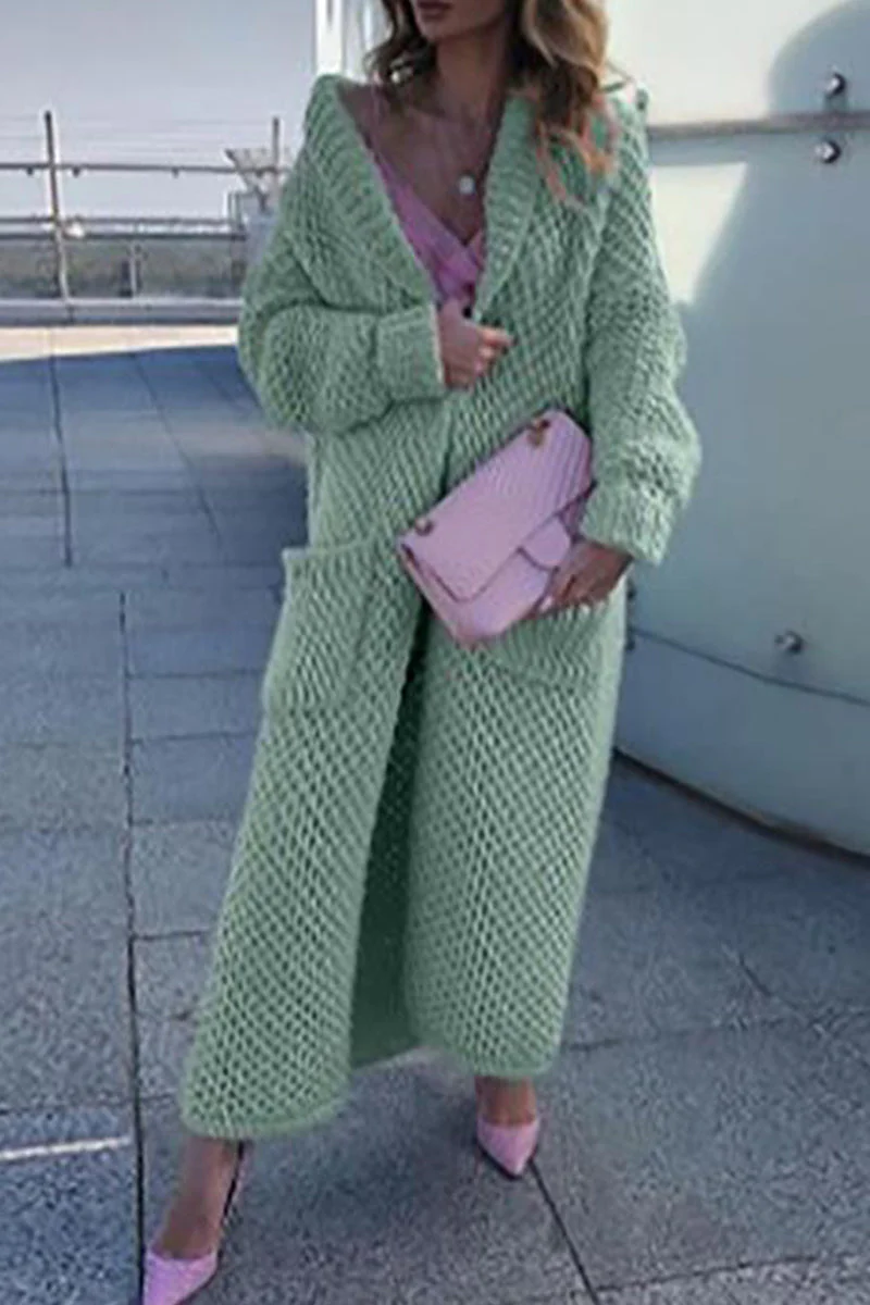Angelica | Elegant, plain-colored sweater with a cardigan collar - Image 5