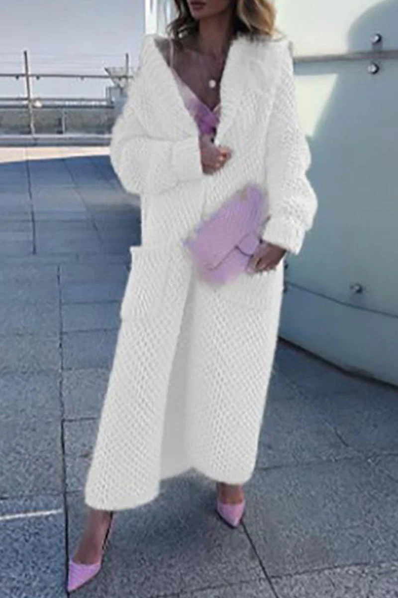 Angelica | Elegant, plain-colored sweater with a cardigan collar - Image 7